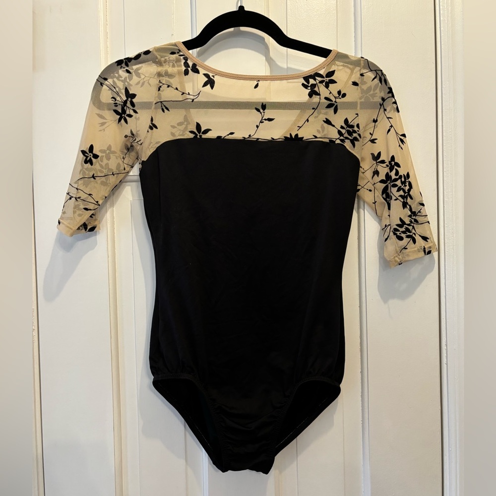Natalie Leotard Medium Black Mesh